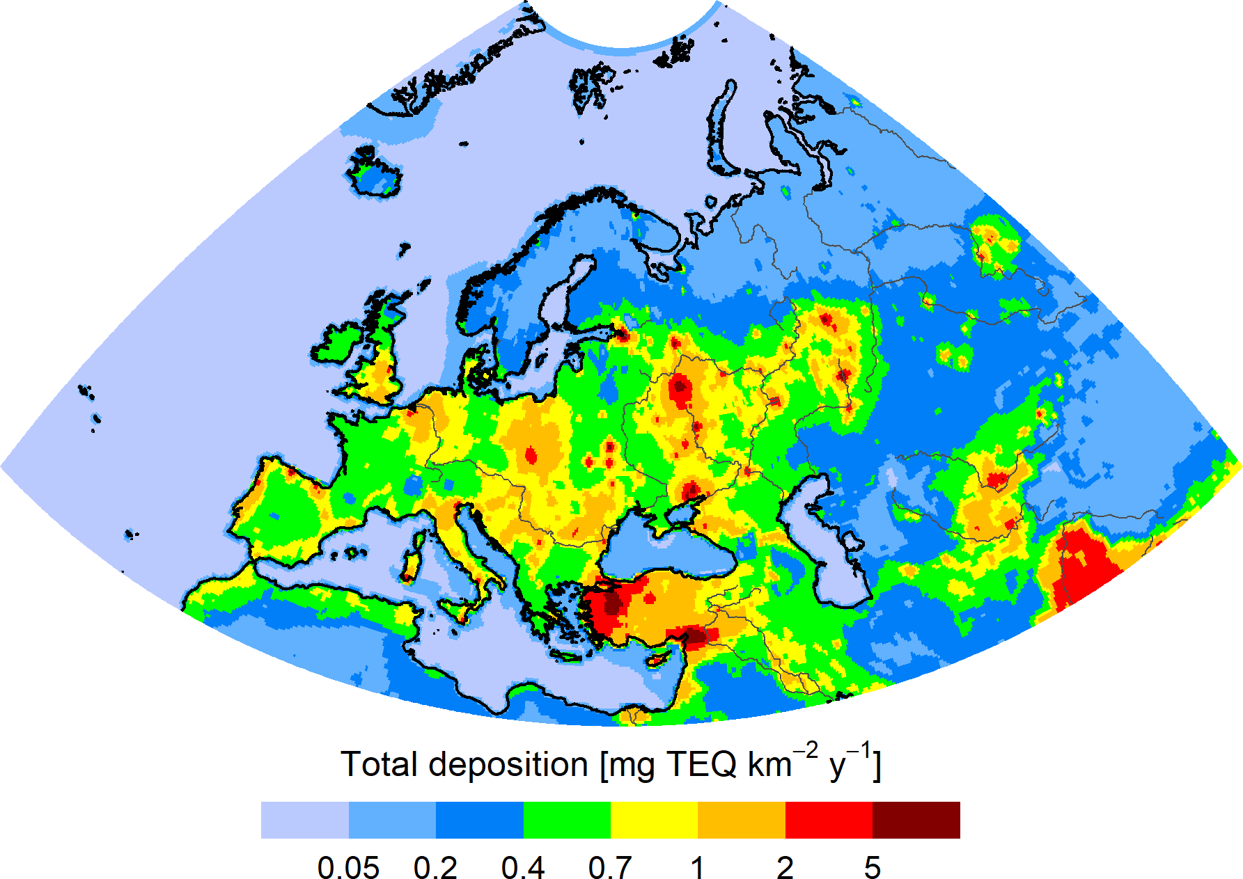 PCDD/Fs deposition in the EMEP region