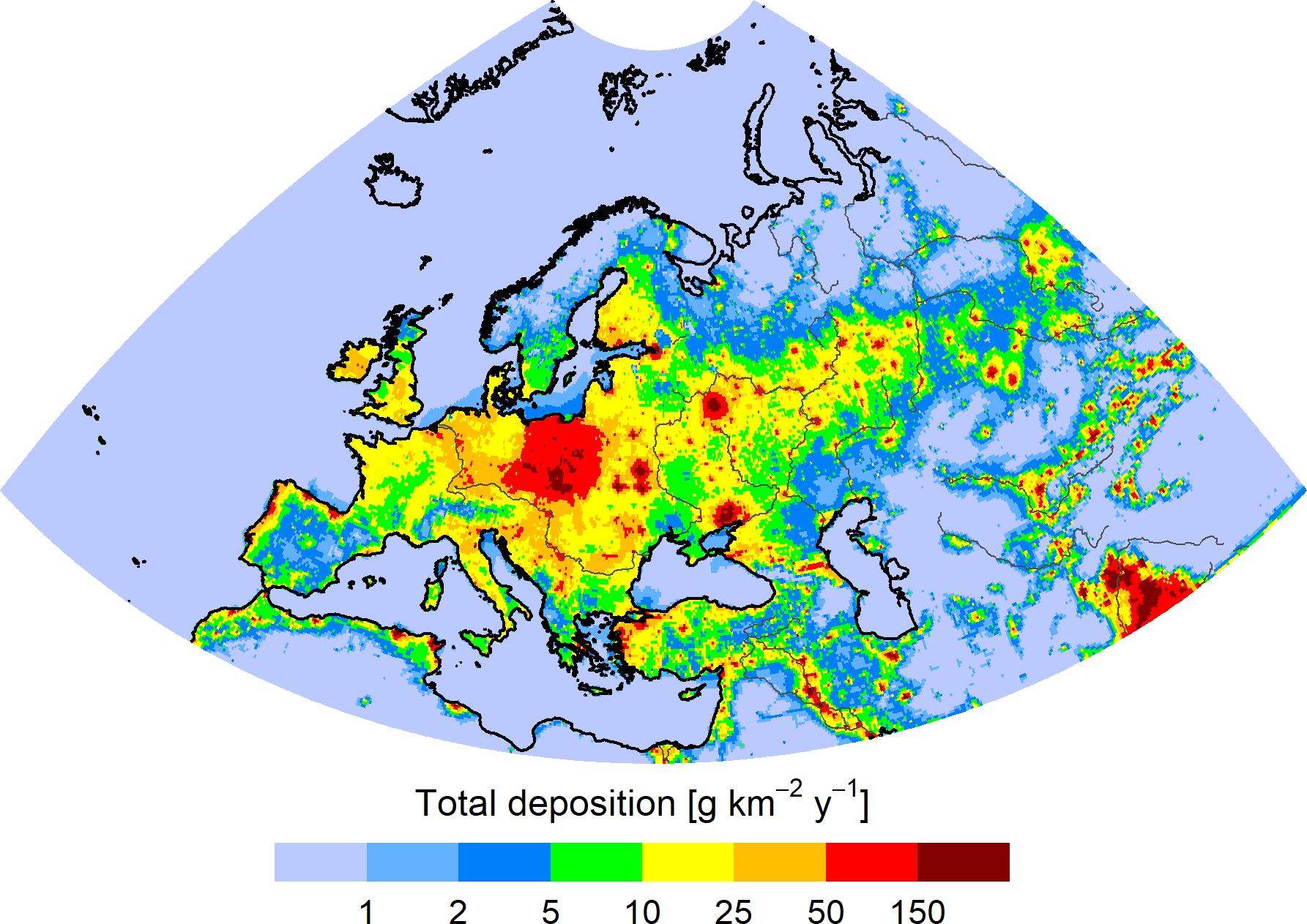 BaP deposition in the EMEP region