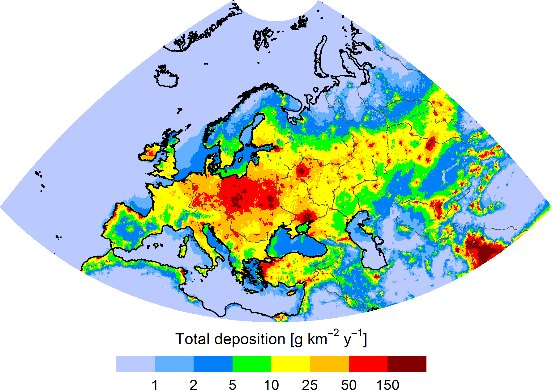 BbF deposition in the EMEP region