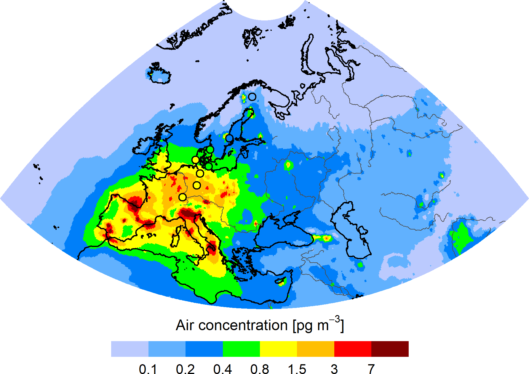 PCB-153 concentration in the EMEP region